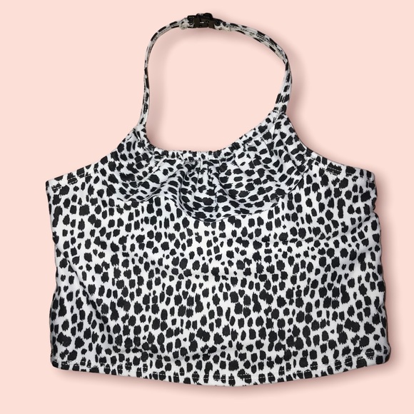 Old Navy 2-Piece Black & White Ruffle Snow Leopard Print Bikini.  Girl Size 5T. - Picture 5 of 7